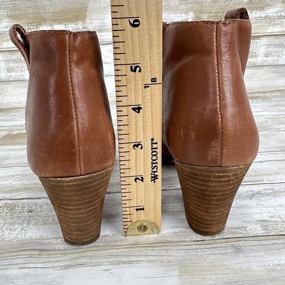 MADEWELL Billie Ankle Boots Brown English‎ Saddle Leather Heels Zipper Size 7 - Picture 6 of 13